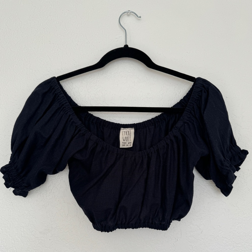 Lykke Wullf cropped linen top